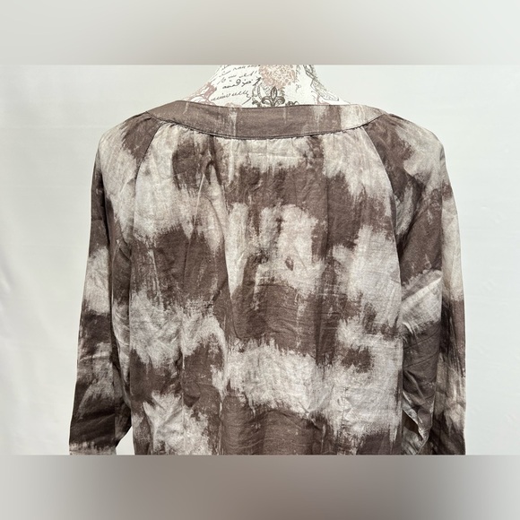 🛍️COLDWATER CREEK brown tie dye tunic top size L. - Picture 5 of 12